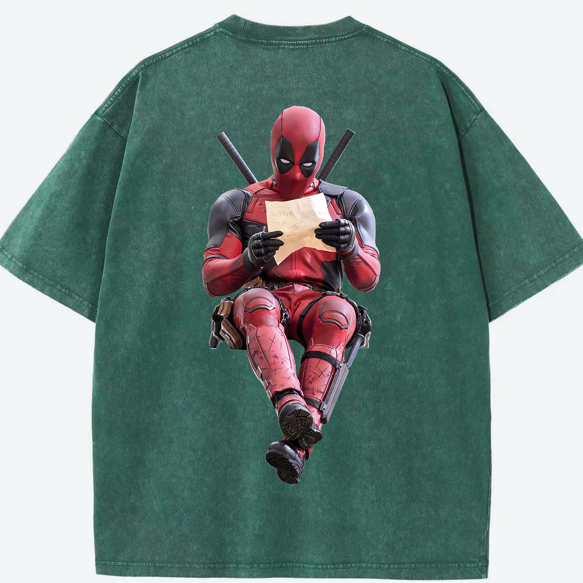 （画像用） Deadpool デッドプール 綿100% ヴィンテージ風 半袖Tシャツ（背面プリント）